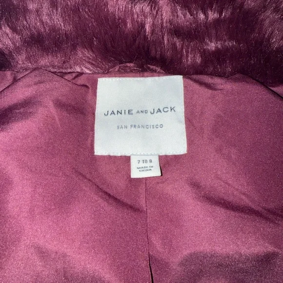 Janie and Jack Faux Fur Jacket in Deep Plum - Picture 4 of 4